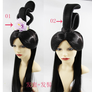 秦代战国汉代假发造型发片发古装发髻长直发头套cos假发