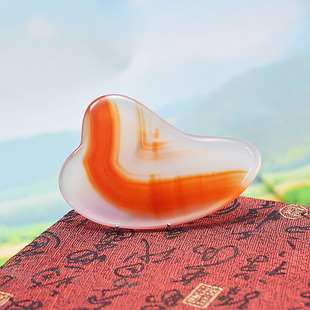 天然玛瑙男女面部刮痧板美容背部全身头部按摩刮疗片挂件八卦摆件