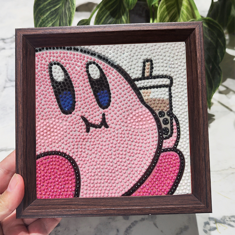 钻石贴画星之卡比满钻儿童手工益智玩具diy材料包粘钻点钻画制作