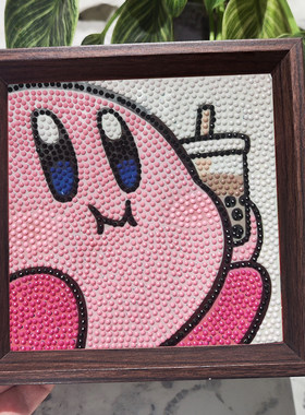 钻石贴画星之卡比满钻儿童手工益智玩具diy材料包粘钻点钻画制作
