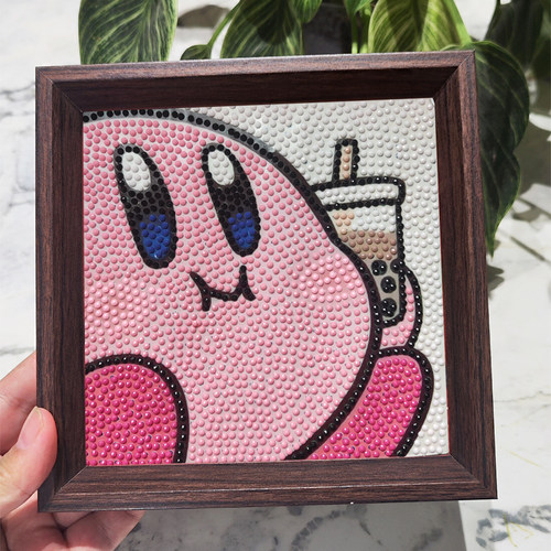钻石贴画星之卡比满钻儿童手工益智玩具diy材料包粘钻点钻画制作