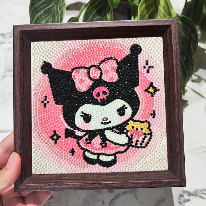 库洛米钻石贴画满钻儿童手工diy材料包女孩学生点钻画粘钻画新款