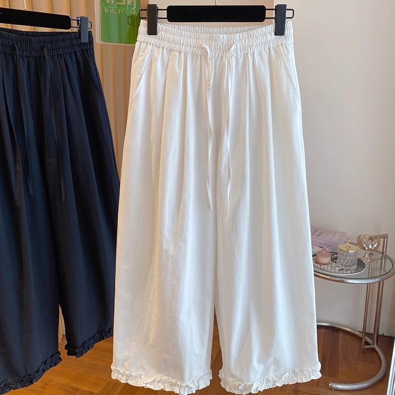 大码胖mm休闲裤女夏季薄款宽松显瘦九分裤高腰直筒裤子新款阔腿裤,女装/女士精品,休闲裤,淘宝优惠券,粉丝福利购,淘宝优惠卷