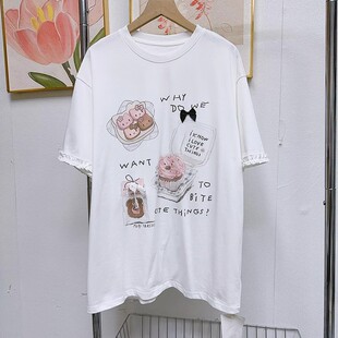大码胖妹妹韩版kt猫印花T恤女夏季短袖宽松显瘦休闲百搭半袖上衣