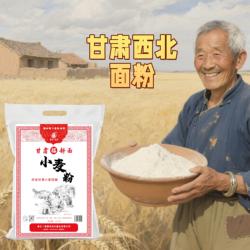 【自磨面粉】皋兰农家甘肃禾尚头旱砂颗粒面小麦面粉拉条子10斤