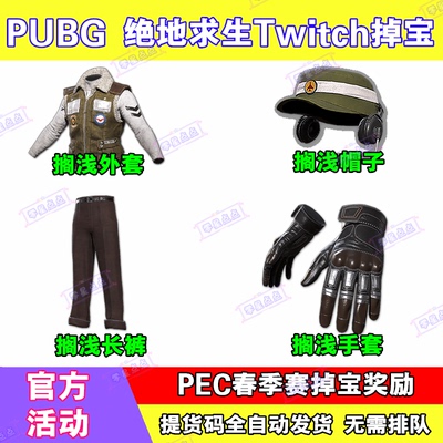 PUBG绝地求生twitch直播掉宝吃鸡老鼠台搁浅外套手套非CDK兑换码