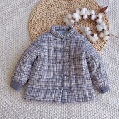 加厚格子棉袄 立领盘扣唐装 2025年冬季 儿童纯棉花手工棉衣男童中式