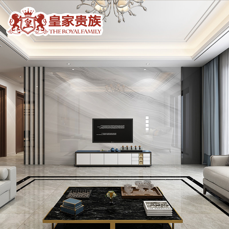 电视背景新中式条纹客厅