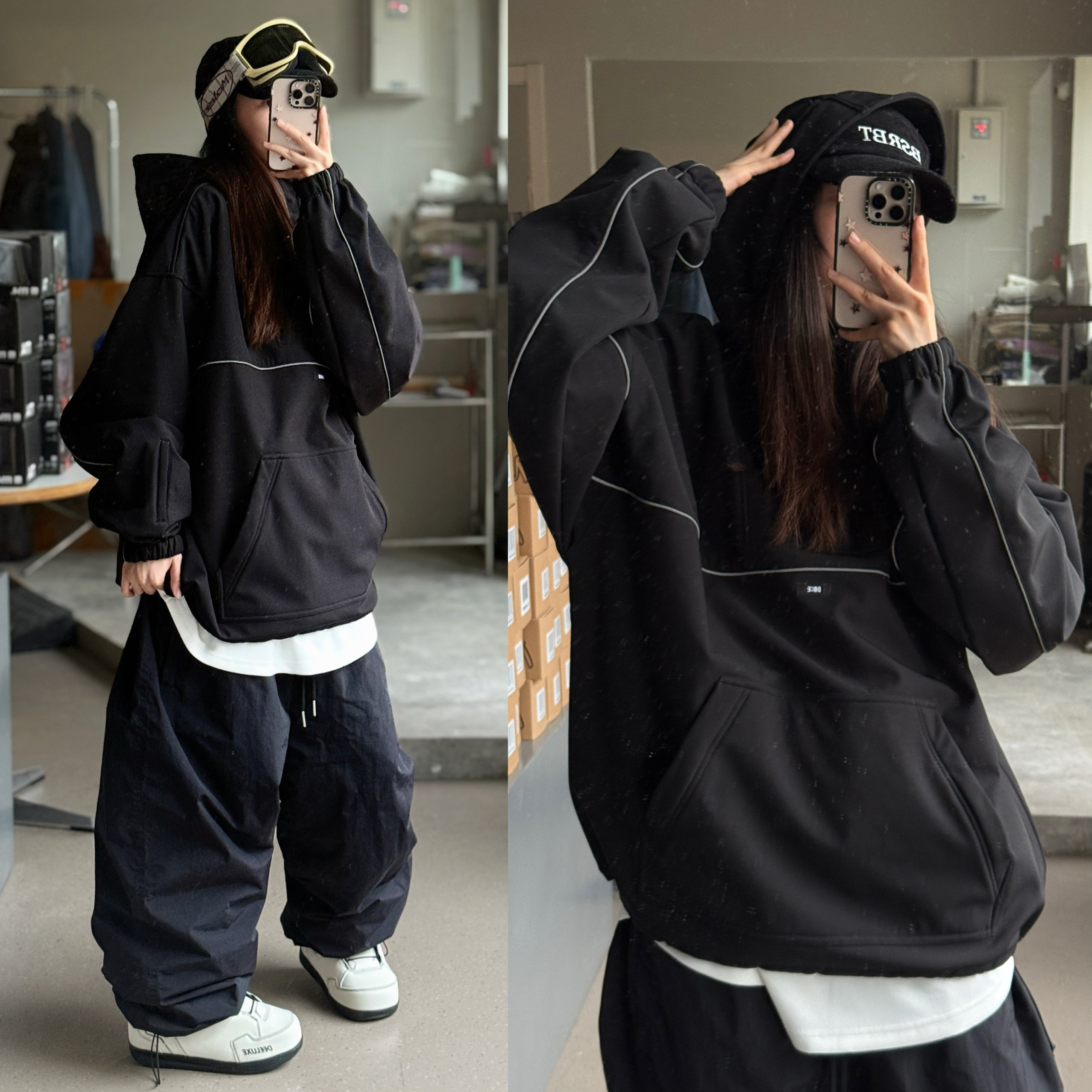 沈小仙DOCESHEN软壳防风防水加绒卫衣帽衫滑雪服连帽单板双板