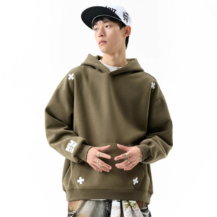 男士潮牌连帽卫衣潮流百搭上衣帽衫秋冬新款宽松休闲外套