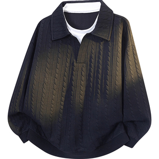 假两件卫衣男士百搭休闲时尚秋冬季潮流宽松长袖翻领上衣