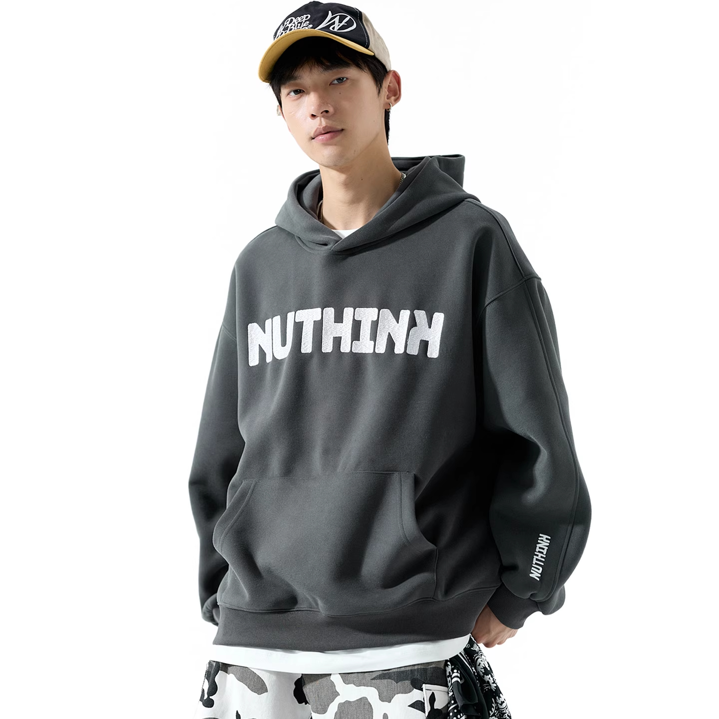 WOODSOON男士连帽卫衣秋冬新款美式高街宽松休闲潮牌百搭套头上衣