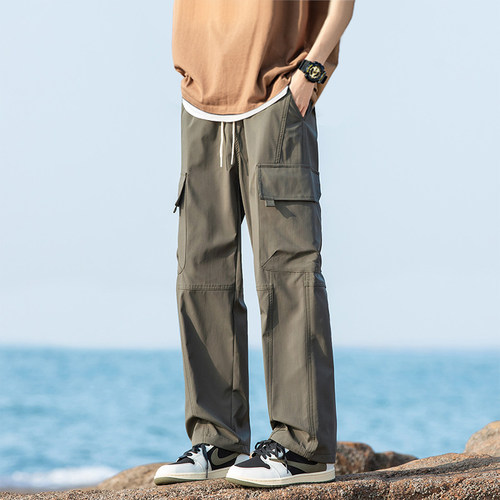 秋冬季工装裤男生直筒宽松阔腿裤子男款休闲裤潮流长裤