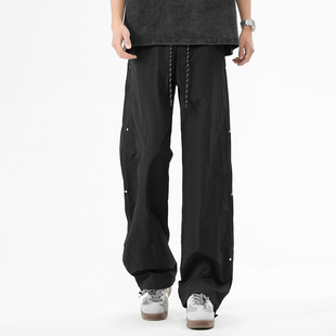 男士宽松直筒裤2025秋冬季新款美式潮牌户外运动休闲裤子