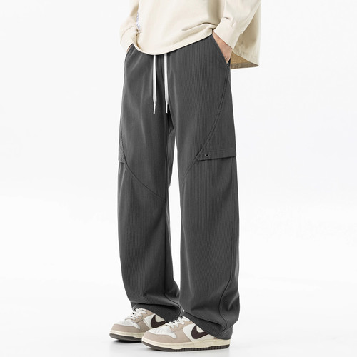 潮流百搭男士休闲裤宽松垂感美式高街秋冬新款潮牌直筒裤