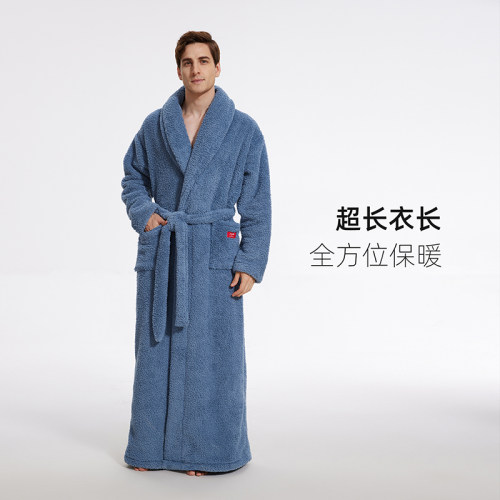冬季加长加厚保暖睡袍