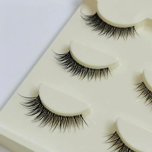 艾魔自然仿真透明梗假睫毛狐系眼尾拉长舒适细梗日常裸妆整条C04