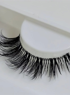 欧美妆假睫毛3d肯豆朋克风艾魔宽梗透明梗凌乱卷翘眼尾拉长DCD03