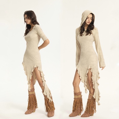 废土风显瘦连衣裙春夏秋设计感