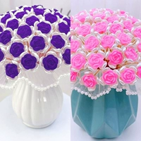 【132】 [2 бутылки] бархатные розы [фэнтези -фиолетовый+порошок Rouge] +2 Лотосовые вазы самостоятельно