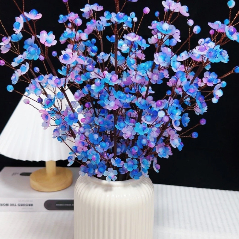 抖音新款果冻渐变樱花材料diy手工串珠全套家居摆件创意仿真花装