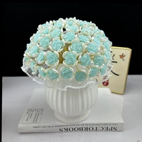 【66】 Velvet Roses Lake Water Water Blue+нет вазы, чтобы сделать это само по себе