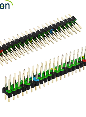 树莓派开发板GPIO彩色排针 2*20PIN铜针镀金 双排直针 2.54MM间距