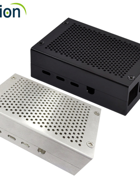 树莓派4代金属外壳 机壳 盒子 Raspberry Pi 4B 铝制机箱网孔散热