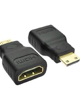 迷你MiniHDMI转HDMI母头高清线1.4转换器投屏 单反相机主机转接头