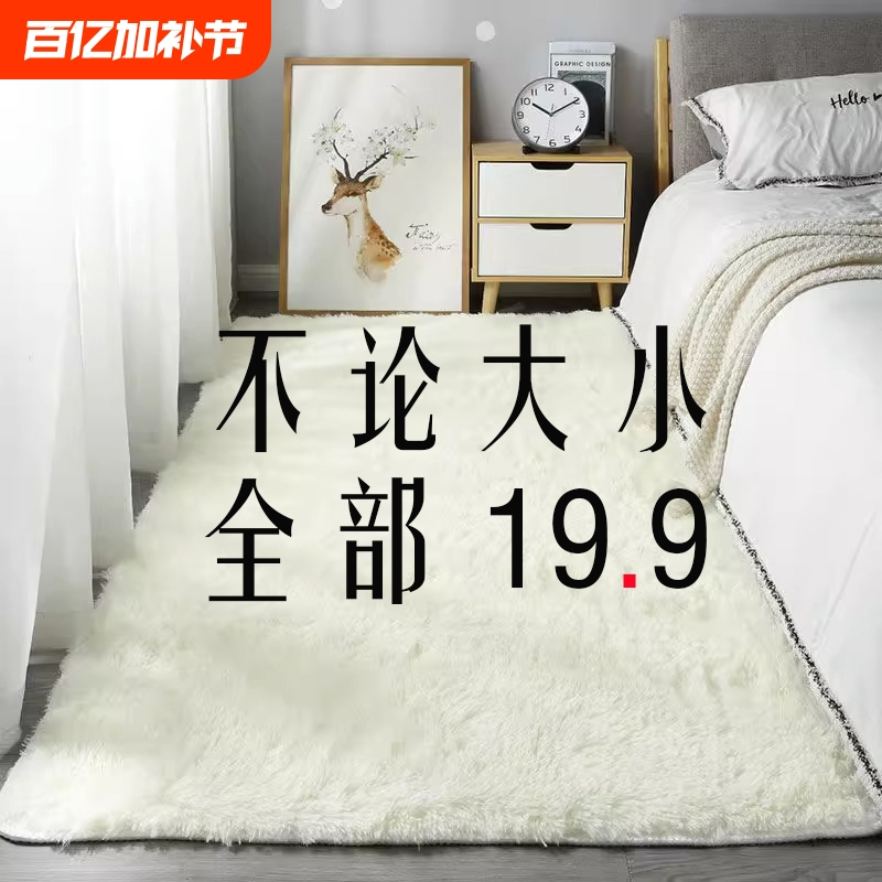 地毯卧室客厅2024新款床边毯高级感免洗可擦毛毯地垫房间茶几加厚