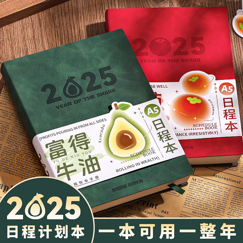 2025年加厚日程本日历本打卡本时间管理自律管理表手帐本效率工作