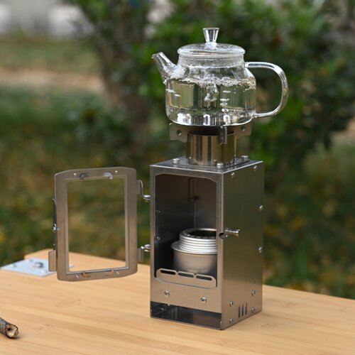 户外露营桌面mini壁炉酒精炉柴火炉未录煮茶取暖烧水观火氛围