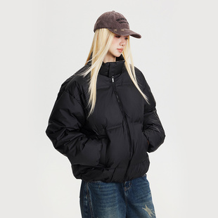 加厚保暖面包服潮牌外套09 90白鸭羽绒服男女冬季 美式 复古立领短款