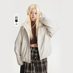 美式 加厚保暖潮牌外套国潮面包服09 立领宽松百搭简约棉衣男女冬季