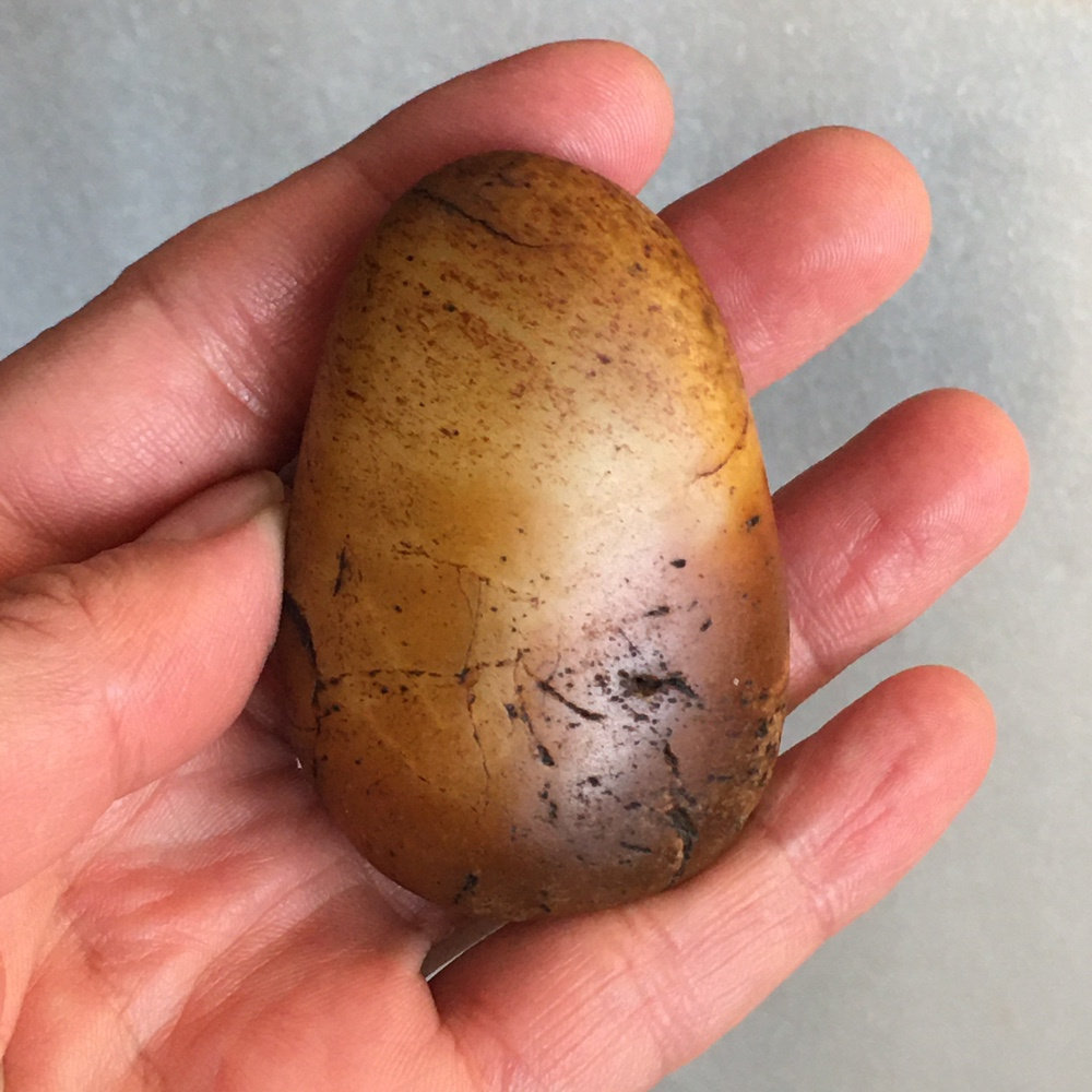 珍稀罕见83.06g新疆和田玉黄沁籽料原石孤品1块珠宝玉石文玩收藏