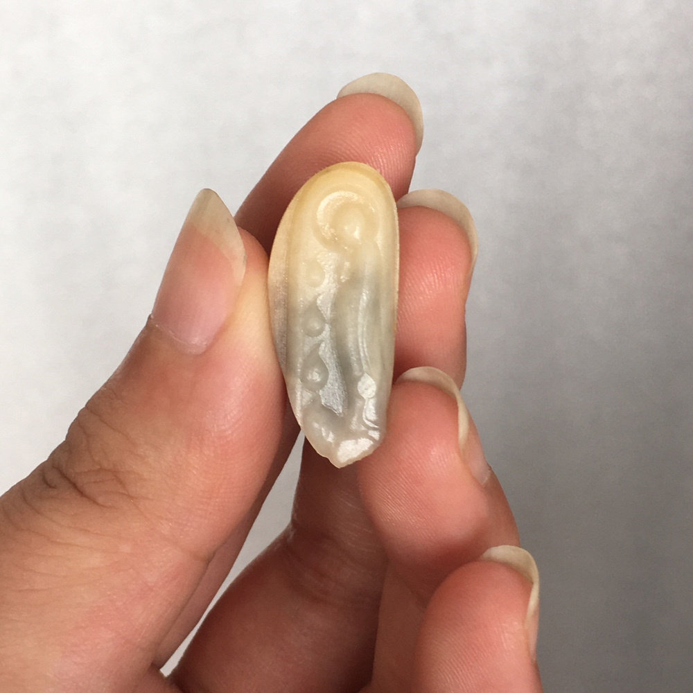 4.73克新疆和田玉黄沁青花《悟道》孤品挂件珠宝玉石文玩艺术收藏