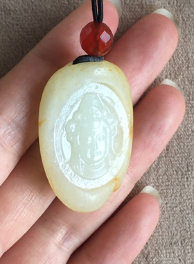 15.90克新疆和田玉白玉《观音》孤品挂件珠宝玉石文玩艺术收藏