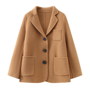 男童双面羊绒大衣韩版女童100%羊毛大衣大童西装毛呢外套秋冬新款
