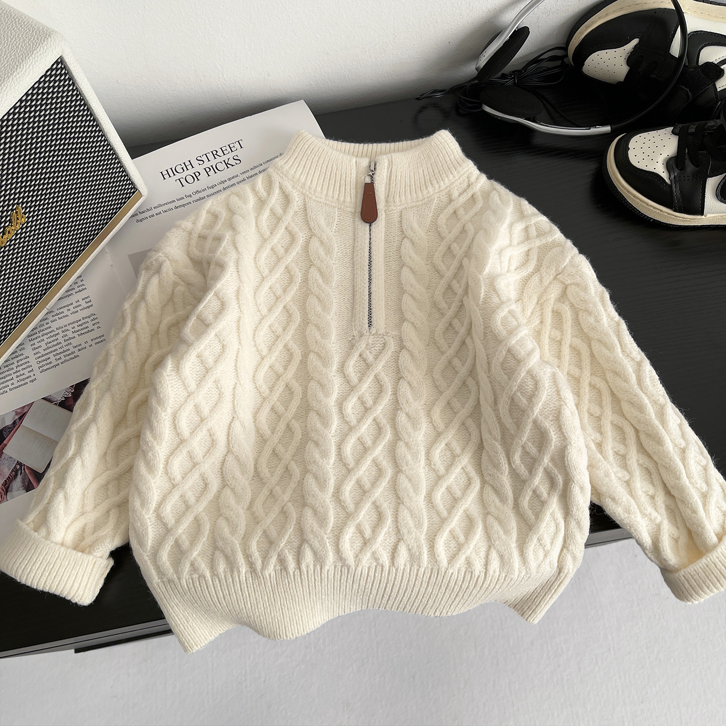 加厚儿童毛衣冬季保暖麻花毛线衣