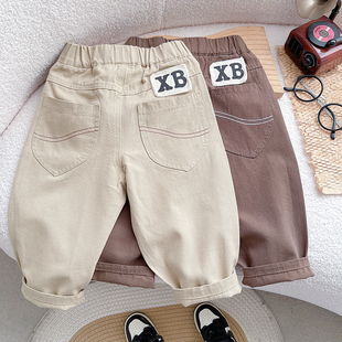 男童裤子春秋2025新款儿童森系休闲裤洋气小男孩宝宝纯棉百搭长裤