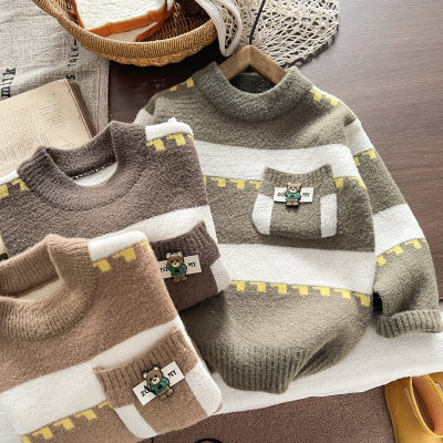 2-11岁秋冬男童毛衣柔软套头上衣