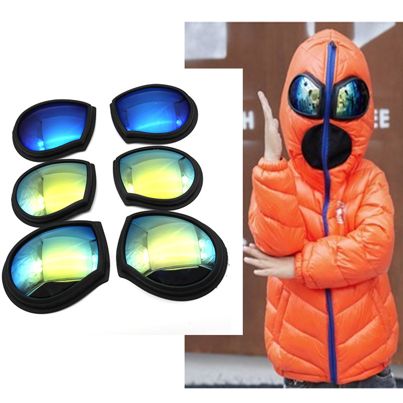 工厂直销童装男女装羽绒服帽子防风超人蜘蛛侠奥特曼眼镜胶边镜片