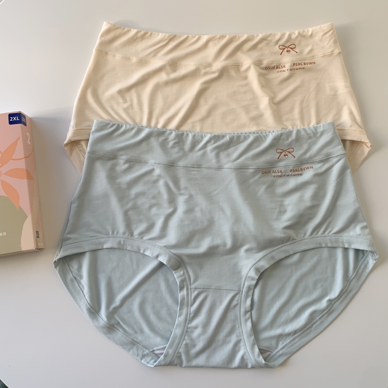 2条普利诗柔软莫代尔女士内裤加肥加大版妈妈短裤三角裤3185