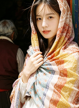 卓玛，甜美民族风，旅游薄披肩