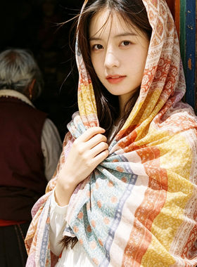 卓玛，甜美民族风，旅游薄披肩