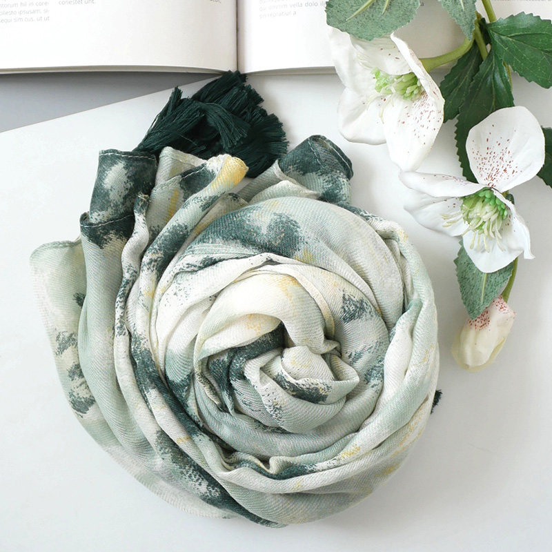 烟雨水墨 文艺范棉麻围巾女 艺术晕染百搭中国风春秋丝巾夏季披肩,服饰配件/皮带/帽子/围巾,围巾/丝巾/披肩,淘宝优惠券,粉丝福利购,淘宝优惠卷