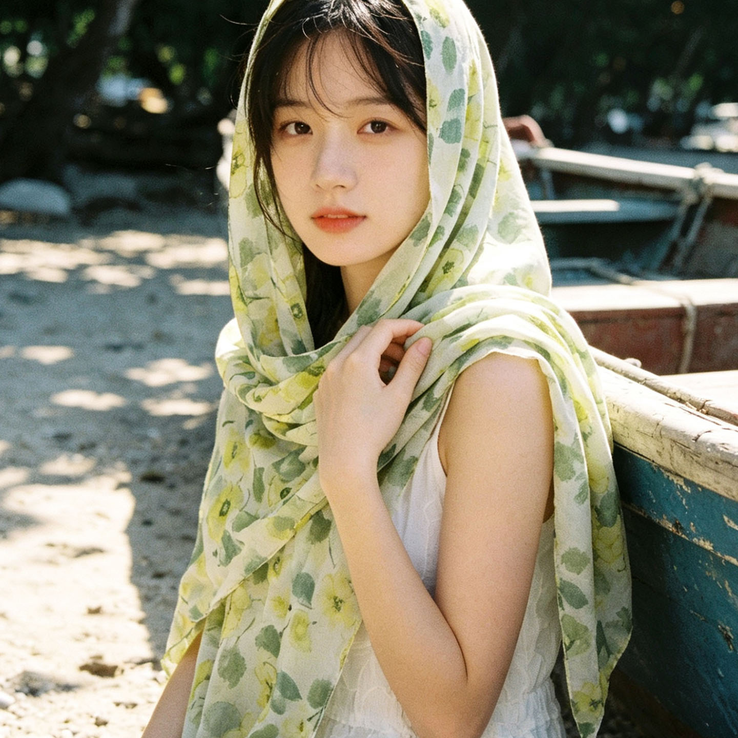 浅草与虞美人 小清新棉麻围巾女 文艺森系旅游拍照遮阳丝巾薄披肩