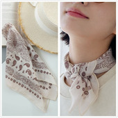 小径与山脊 小众文艺日系叠穿薄领巾丝巾松弛感头巾 日杂风小方巾