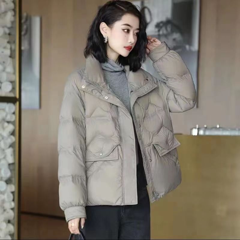 棉服女冬季2025新款韩版时尚棉衣气质小个短款立领保暖轻薄款