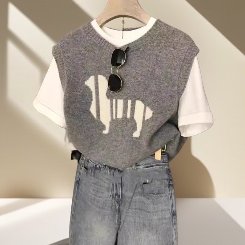 2025年秋冬新款羊毛马甲背心女针织衫圆领韩版无袖马夹坎肩百搭,女装/女士精品,马夹,淘宝优惠券,粉丝福利购,淘宝优惠卷